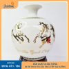 bình hút lộc bát tràng mã đáo thành công vẽ vàng màu trắng