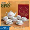 bộ ấm chén bát tràng giá rẻ dáng bưởi cành