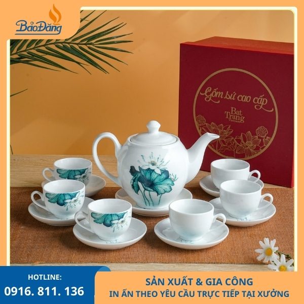bộ ấm chén bát tràng giá rẻ dáng minh long