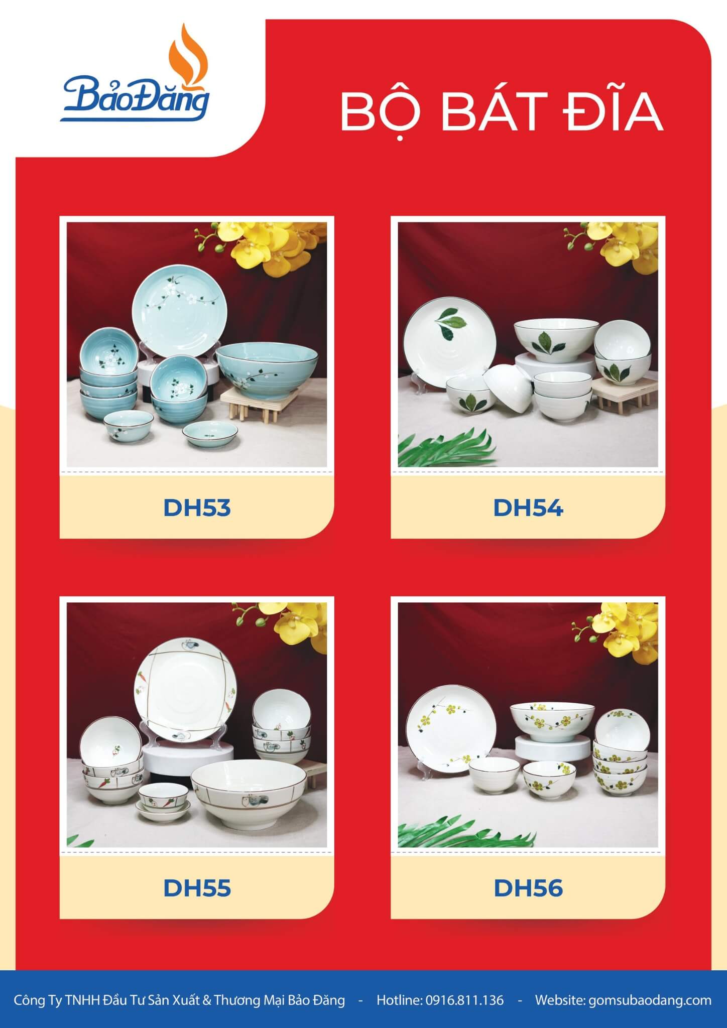 bộ bát đĩa in logo đảng bộ làm quà tặng sự kiện