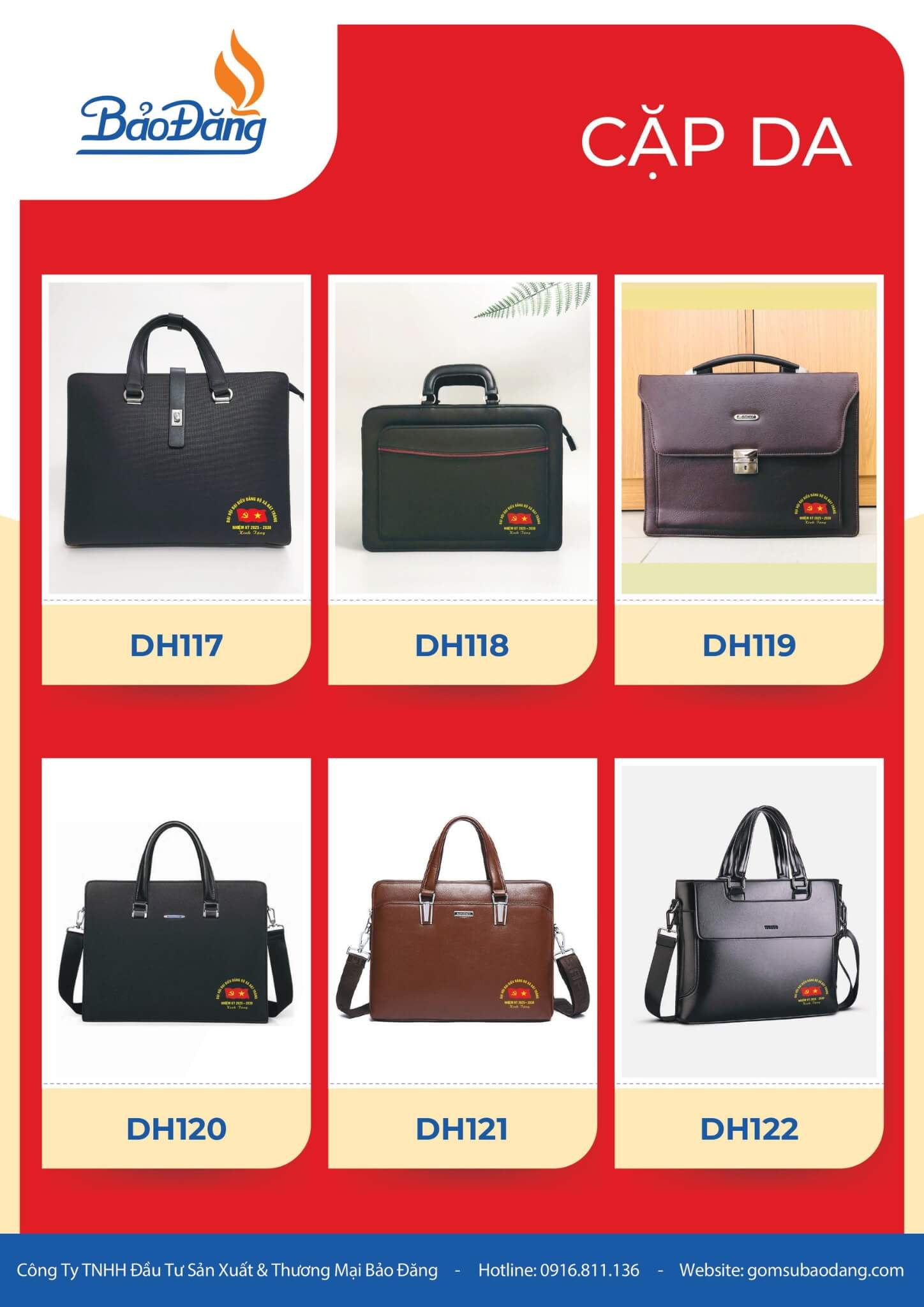 cặp da quà tặng đại hội Đảng bộ sang trọng