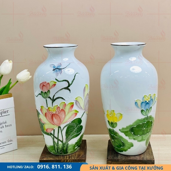 lo-hoa-bat-trang-gom-su-cao-cap-sen-chuon lọ hoa bát tràng gốm sứ cao cấp sen chuồn