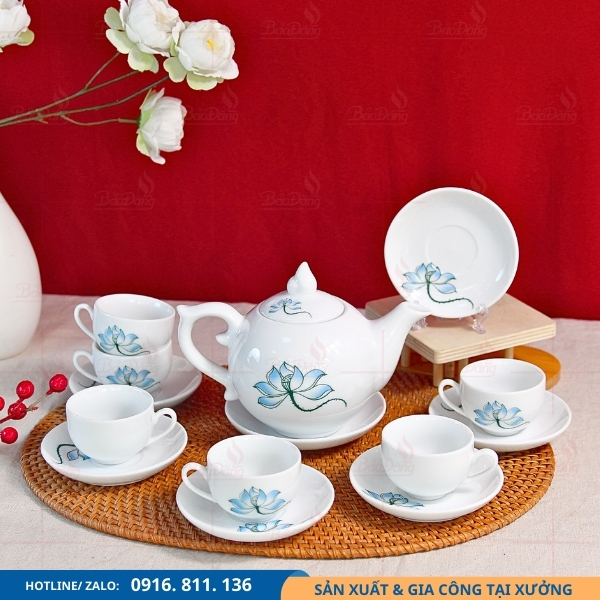 bo-am-chen-dang-buoi-lua-hoa-sen-don-su-bat-trang bộ ấm chén dáng bưởi lửa hoa sen đơn sứ bát tràng