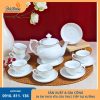 bộ ấm chén dáng đài cát kẻ chỉ vàng