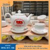 ấm chén in logo đại hội đảng bộ bát tràng