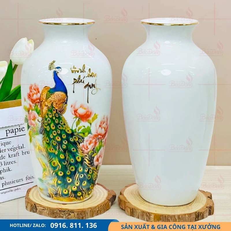 binh-hoa-su-vinh-hoa-phu-quy-qua-tang sản phẩm bình hoa sứ vinh hoa phú quý thích hợp dùng trang trí phòng khách và làm quà tặng phong thủy