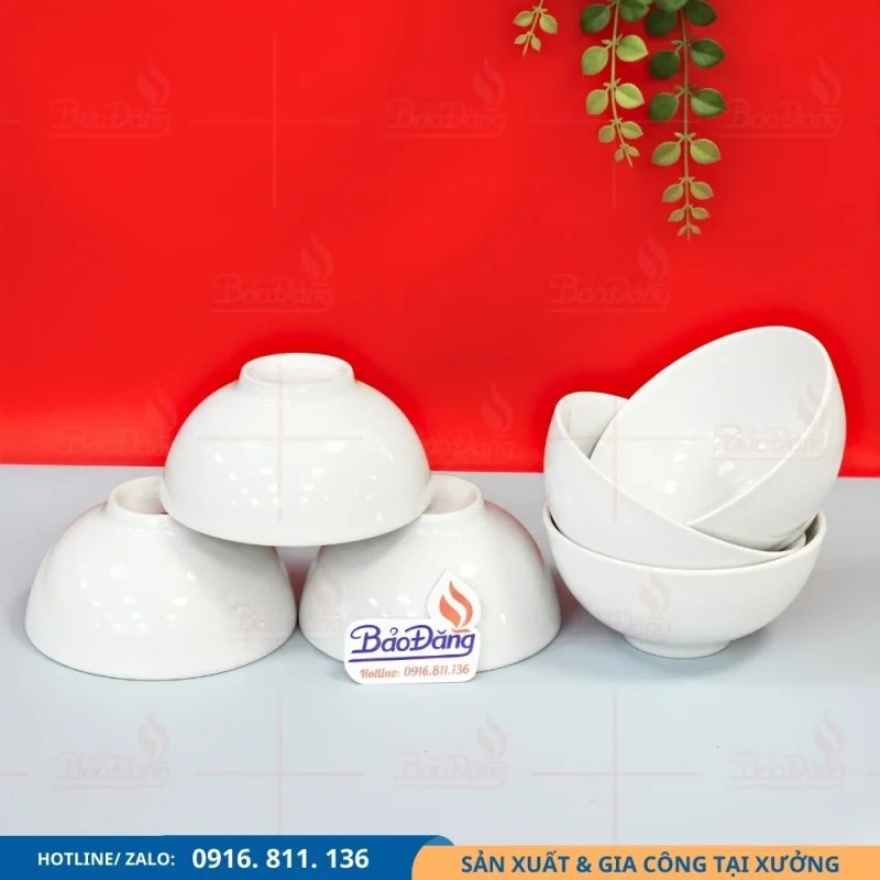 6 bát trắng trơn giá rẻ phù hợp quán ăn và nhà hàng