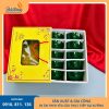 Bộ bát cơm sứ Bát Tràng màu xanh đậm trang nhã.