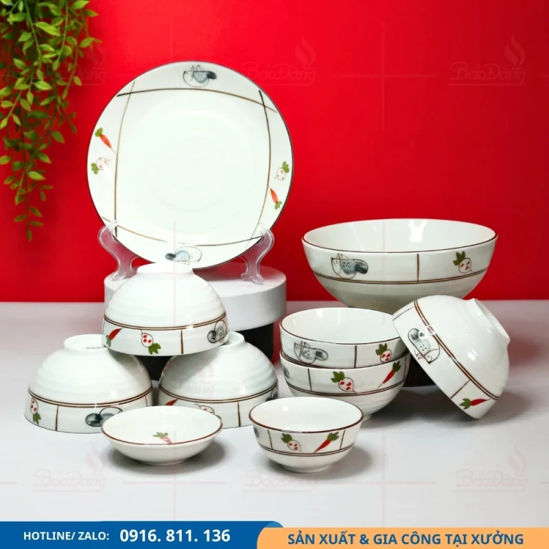 Bộ bát đĩa rau củ cung cấp giá xưởng theo số lượng