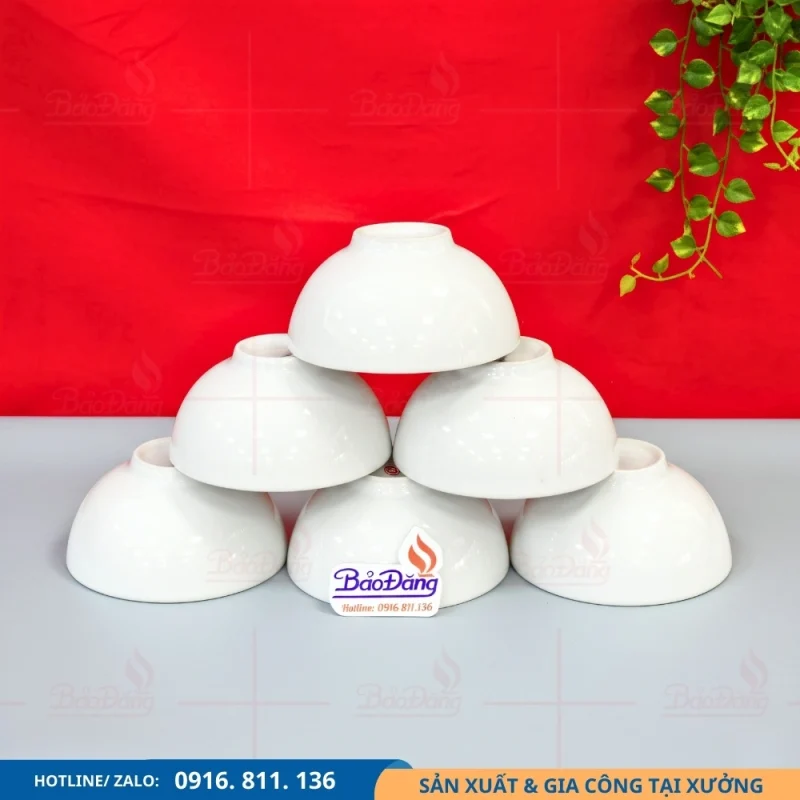 Bộ bát trắng trơn 6 cái giá rẻ dễ phối đồ ăn