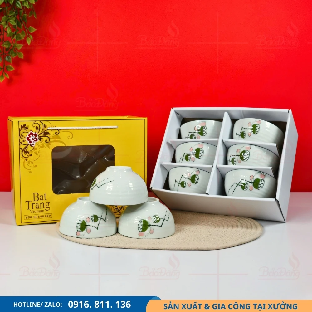 Bộ chén cơm đài sen đặt số lượng Bộ chén cơm đài sen cung cấp giá xưởng theo số lượng