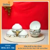 Chén cơm men kem họa tiết rau củ dùng cho đơn hàng theo lô