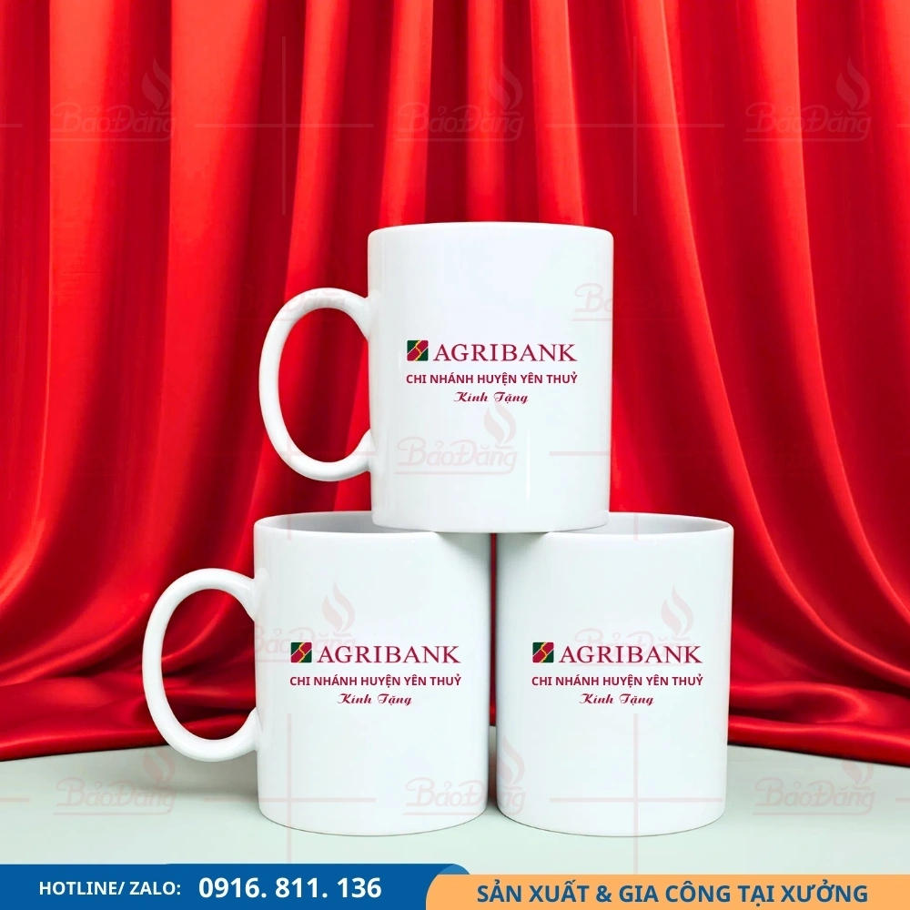 Cốc sứ quai C Agribank quà tặng Cốc sứ quai C Agribank phù hợp phát quà tại hội nghị