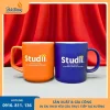 Ly sứ cam xanh in logo trung tâm du học, quà tặng nổi bật
