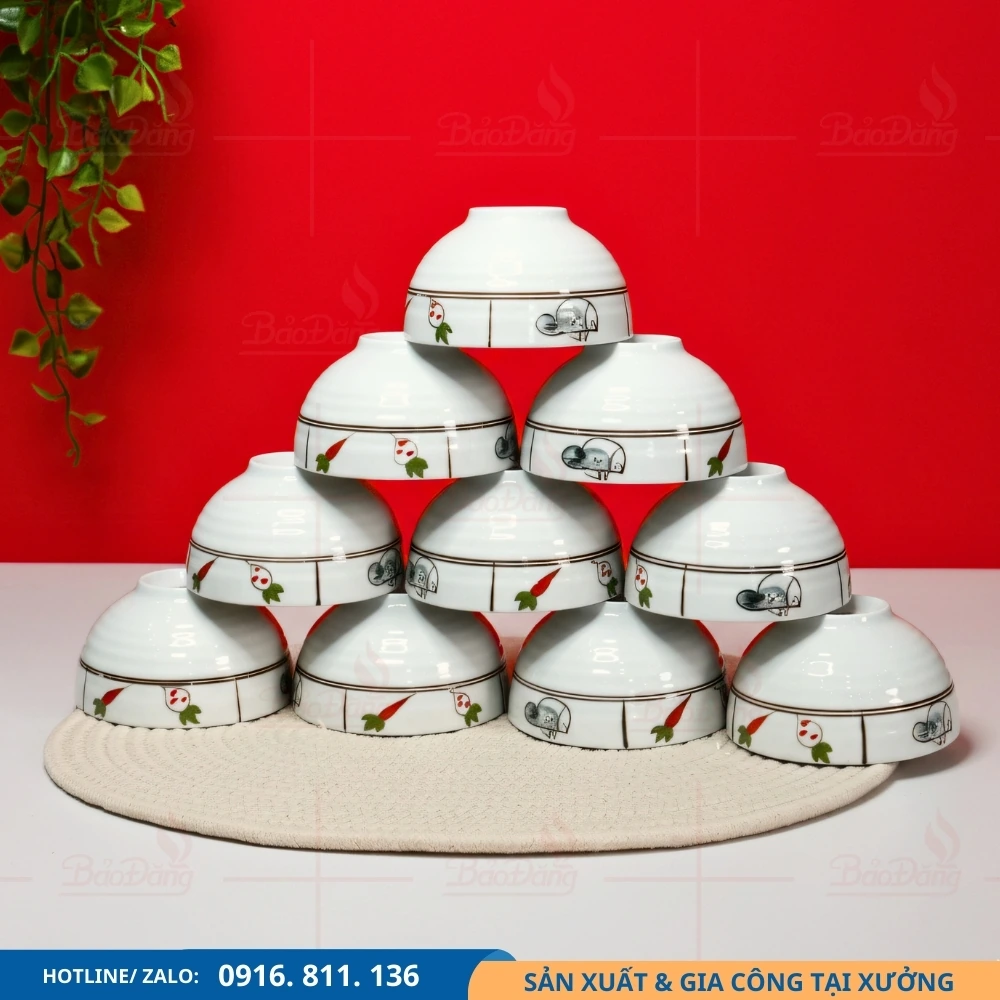 Set 10 chén cơm men kem rau củ đặt số lượng lớn Set 10 chén cơm men kem rau củ cung cấp theo lô