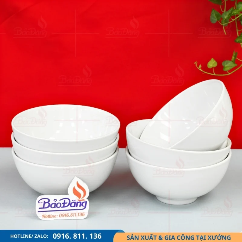 Set 6 bát trắng trơn giá tốt dễ sử dụng
