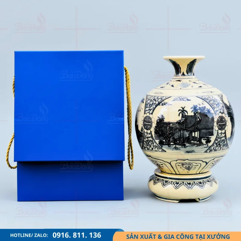ình hút lộc tứ cảnh Bắc Giang với hình Chùa Bổ Đà