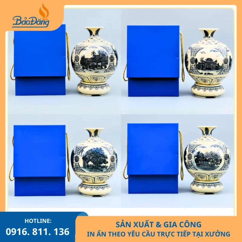 Bình hút lộc tứ cảnh Bắc Giang với đầy đủ 4 cảnh tiêu biểu