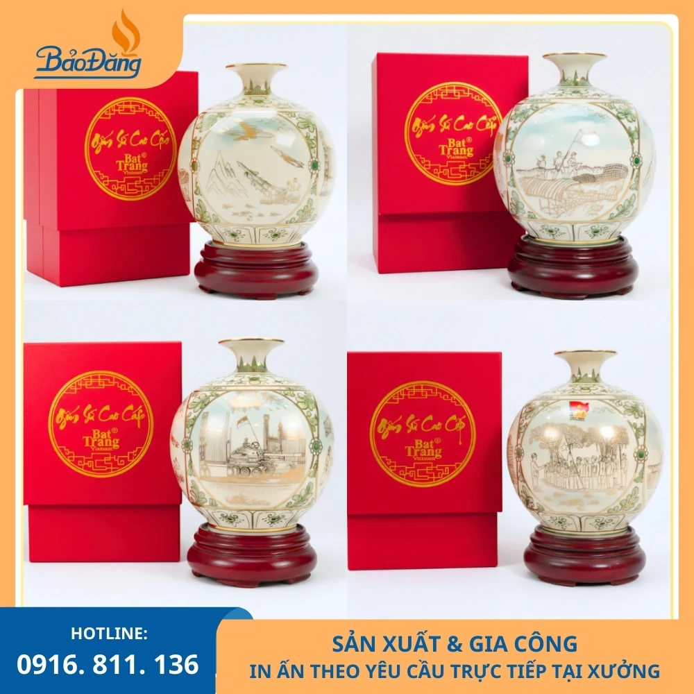 Bình hút lộc tứ cảnh kỷ niệm thành lập Quân đội Việt Nam Bình hút lộc tứ cảnh chủ đề kỷ niệm thành lập Quân đội Việt Nam