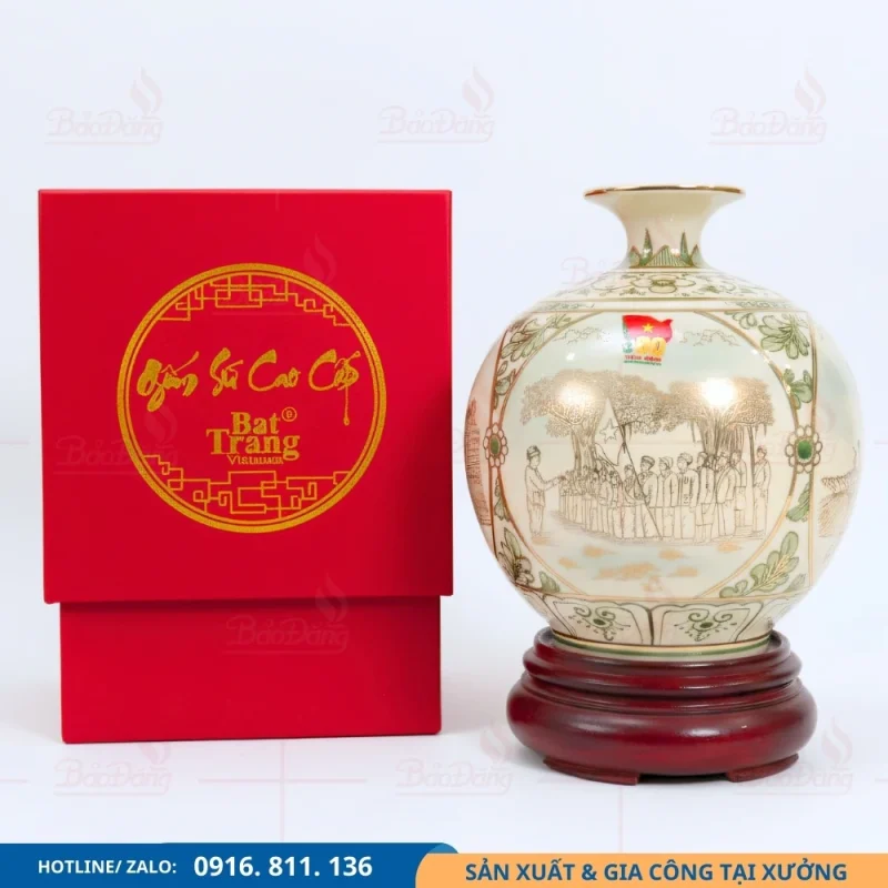 Mẫu bình hút lộc tứ cảnh Quân đội Việt Nam làm quà tặng