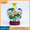 Bình hút lộc vẽ tay hoa sen thuyền buồm, thiết kế cao cấp, tinh xảo.