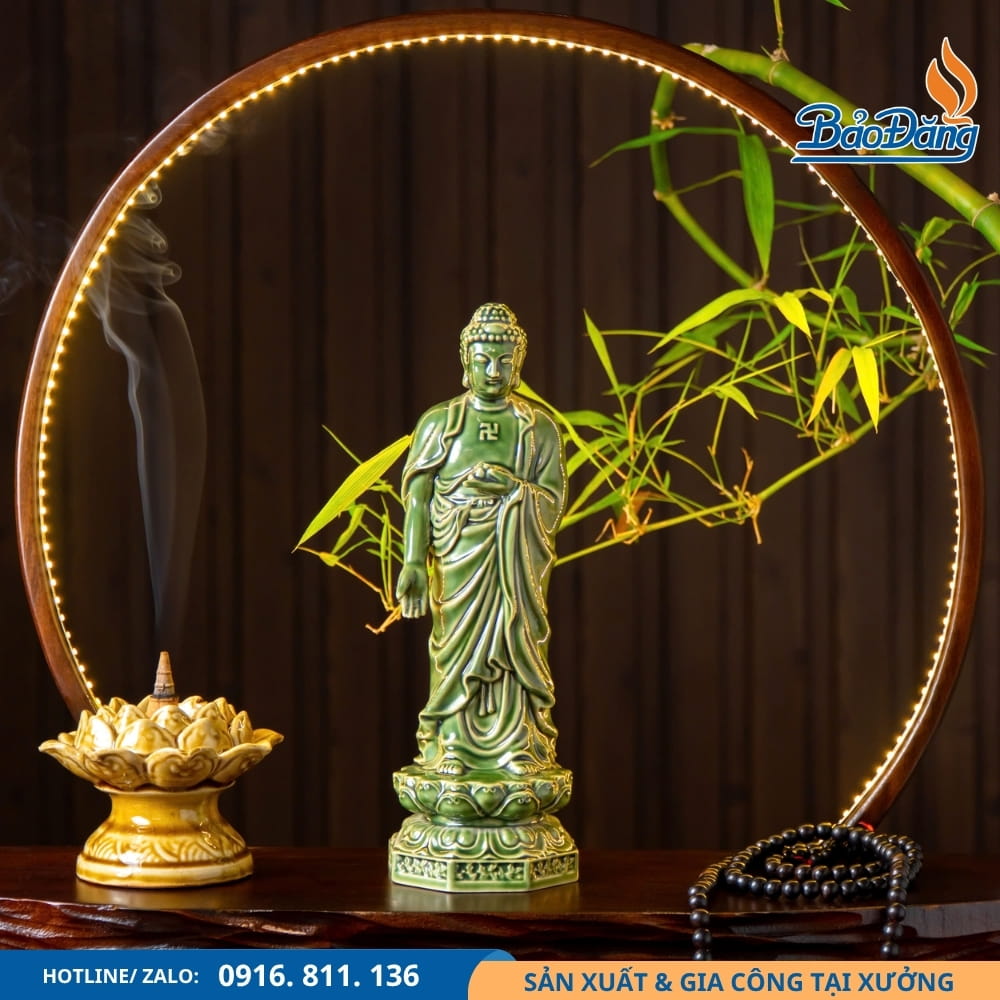 Tượng A Di Đà đứng dùng trong phong thủy và thờ cúng