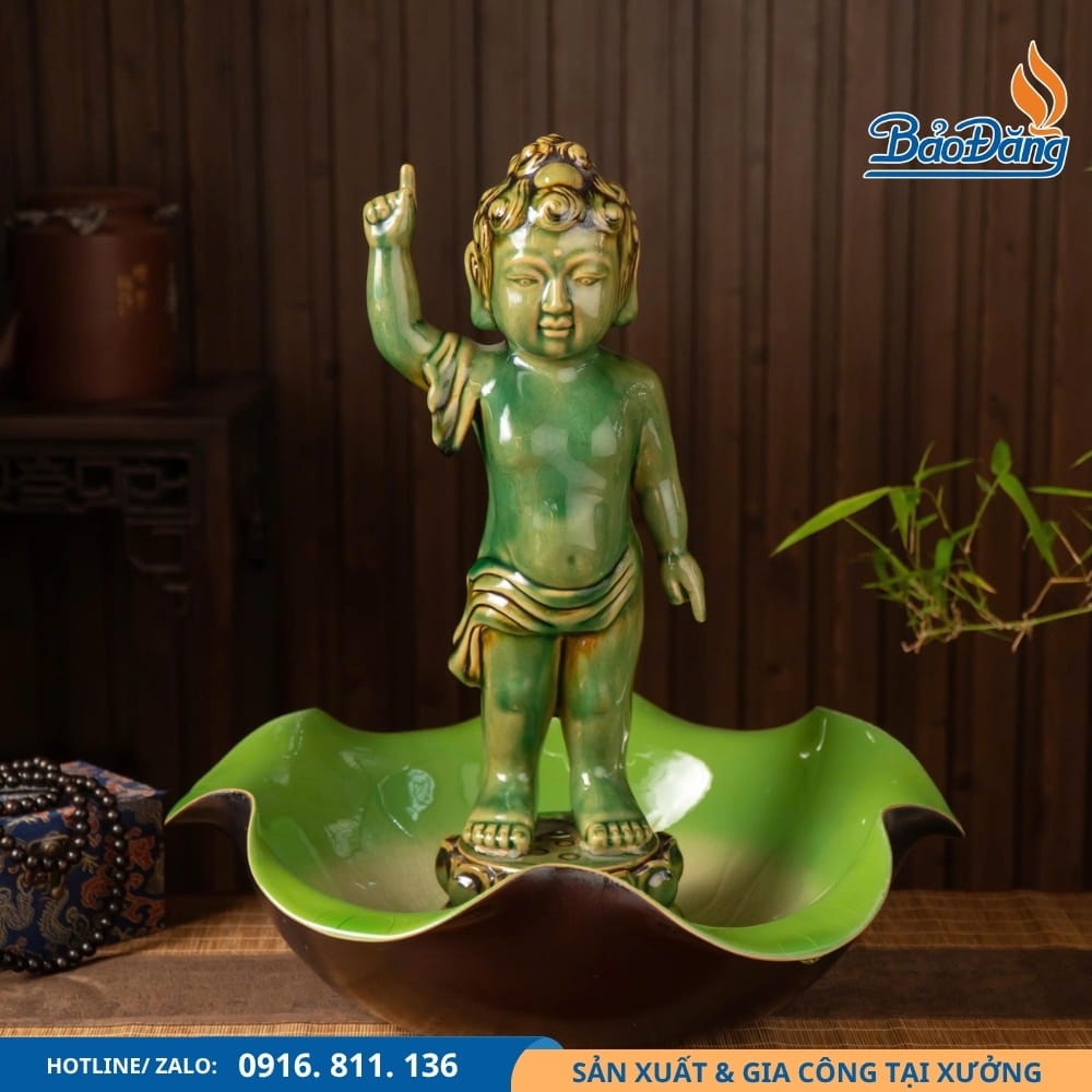 Tượng Đản Sinh Bát Tràng cao cấp trang nghiêm Tượng Đản Sinh Bát Tràng cao cấp, thiết kế tinh tế