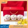 Bộ 3 hũ đựng mứt sứ làm quà tặng nhân viên dịp Tết