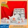 Bộ ấm chén bưởi lửa làm quà tặng đại hội cựu chiến binh phường