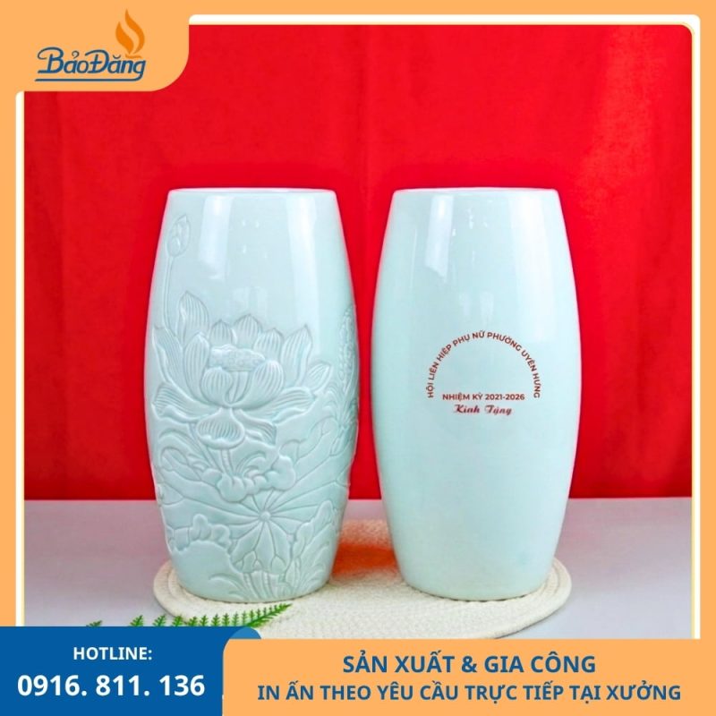 Lọ Hoa Men Xanh Ngọc Dáng Bom Hội Liên Hiệp Phụ Nữ Phường Uyên Hưng