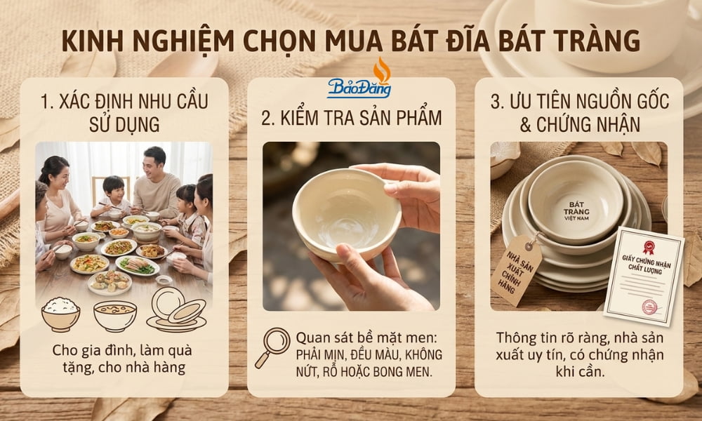 Kinh nghiệm chọn mua bát đĩa Bát Tràng chất lượng và phù hợp
