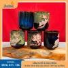 Ly sứ hỏa biến Bát Tràng trụ lùn hoa sen, thiết kế tinh tế