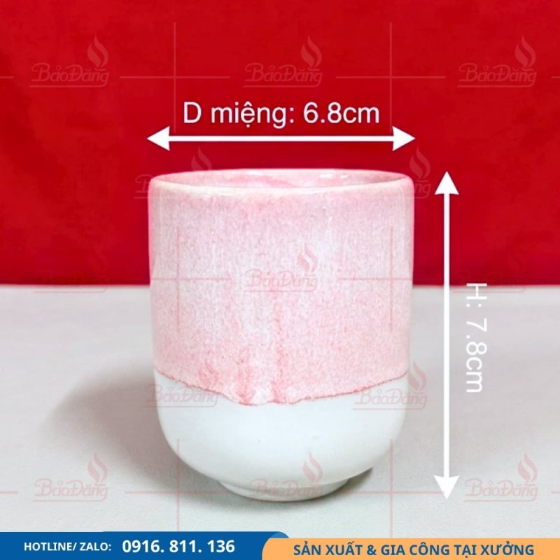 Ly sứ hỏa biến men hồng với lớp men độc đáo, tinh tế