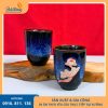 Ly sứ trụ cao men hỏa biến Bát Tràng tinh tế