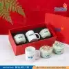 Set quà tặng ly sứ và hũ sứ với thiết kế tinh tế
